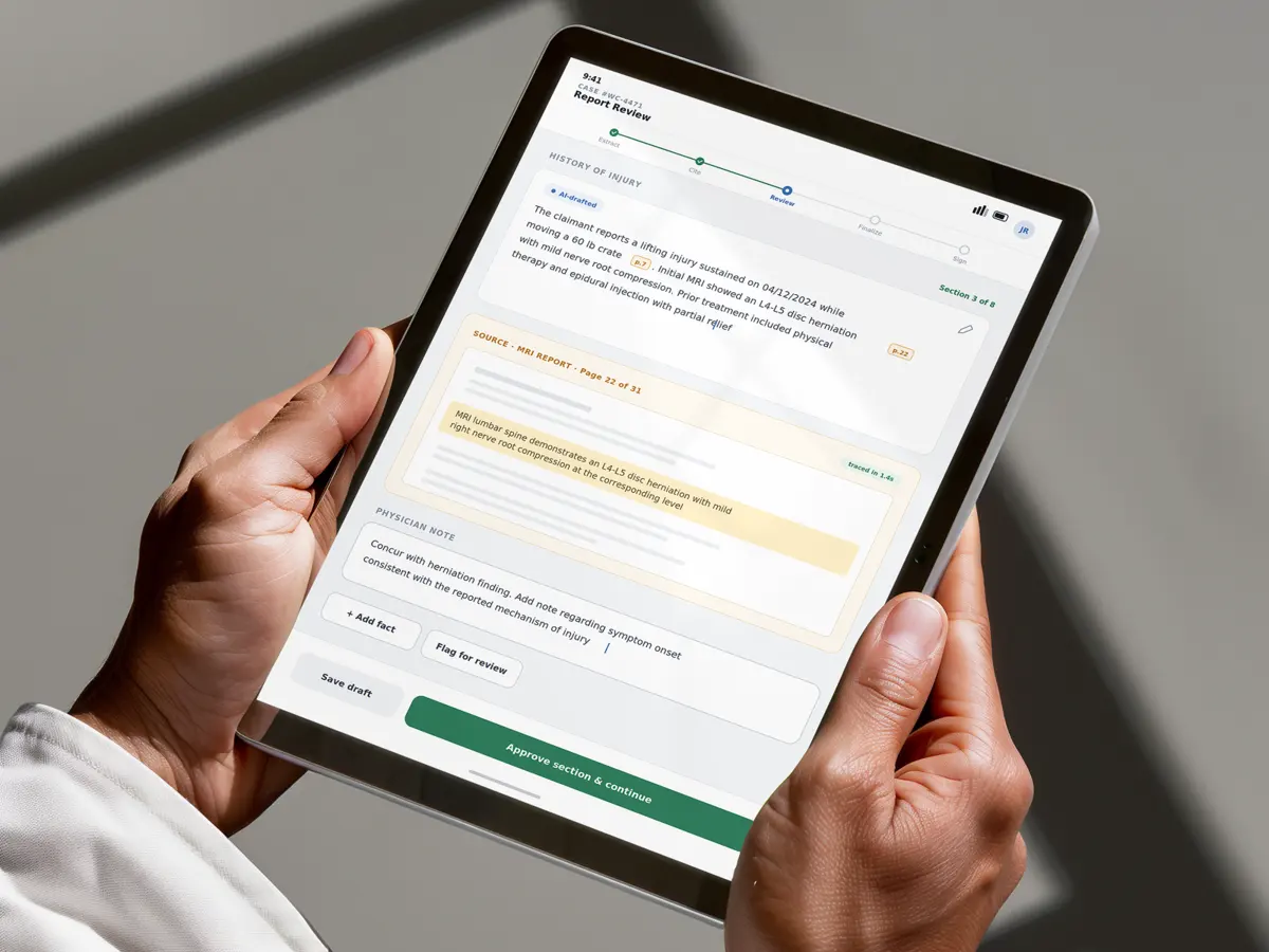 ChartLens app on a tablet
